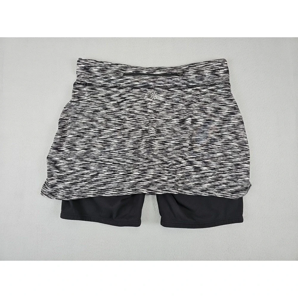 Athleta‎ Skort Women's Small Contender 2-in-1 Skirt Gray Black Space Dye 268536